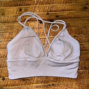 Lululemon lilac strappy b-neck padded athletic 4 sports bra